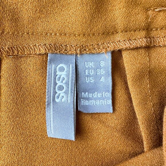 ASOS Mini Mustard Yellow Orange Gold Bow Tie Skirt - Size 4 (Small) - Picture 10 of 11